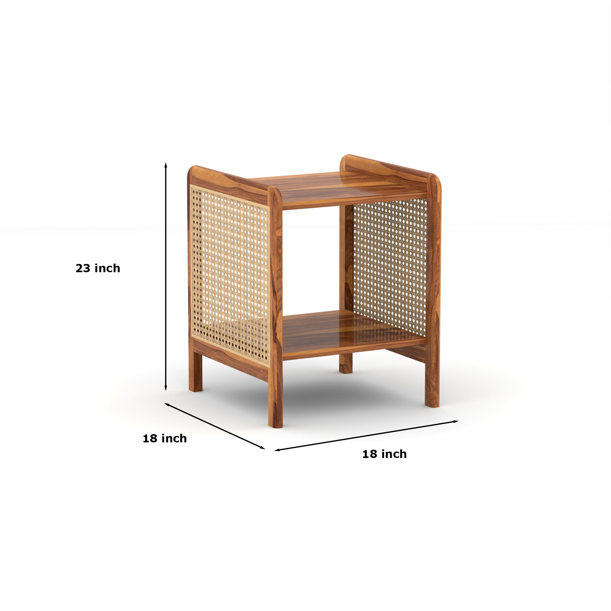 Bedside End Table Teak Finish alternate view